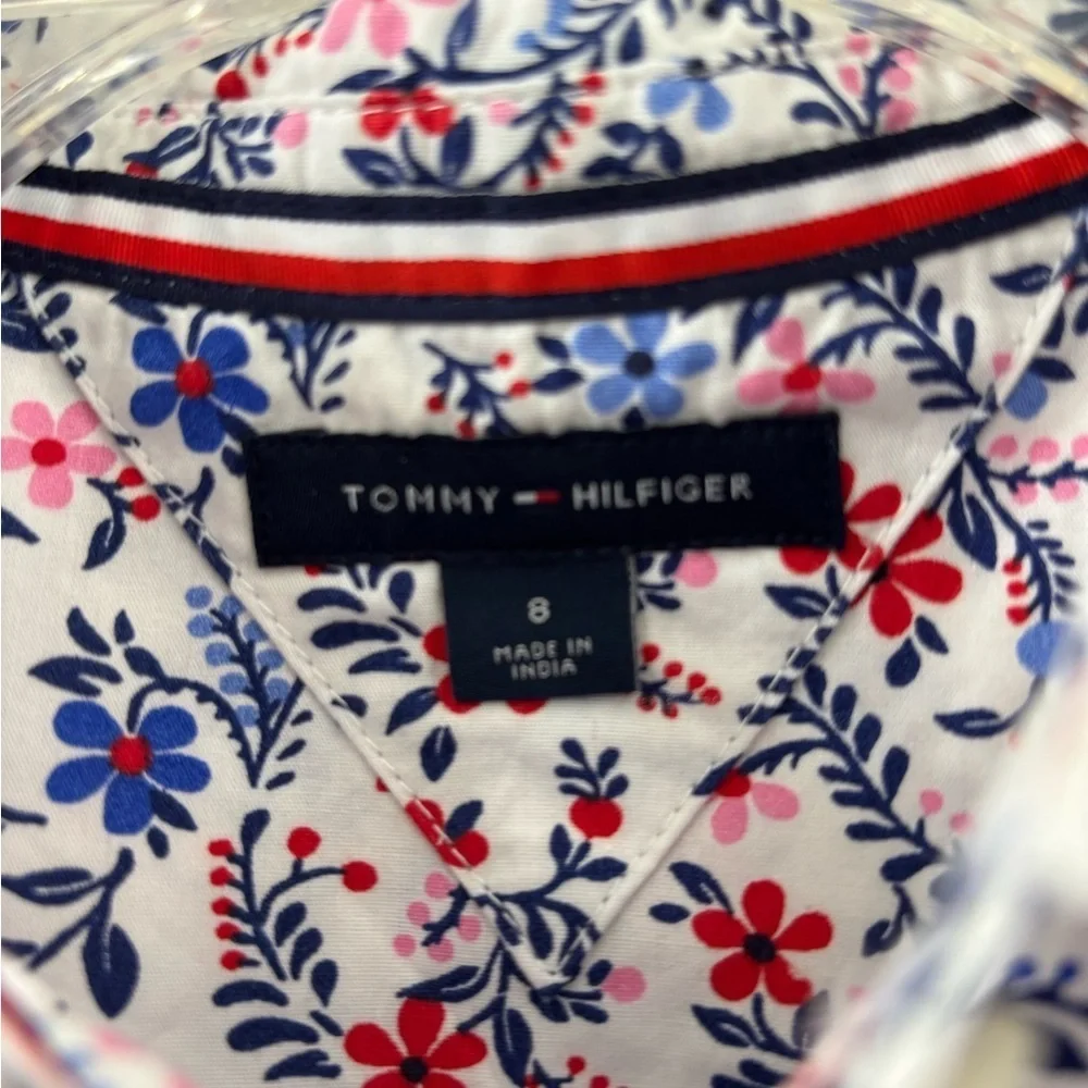Tommy Hilfiger Girls Floral Button-Down Kids Dress